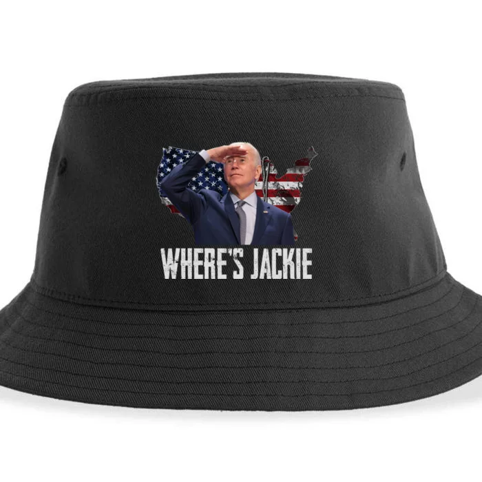 Jackie Are You Here Where's Jackie Funny Anti Joe Biden Sustainable Bucket Hat