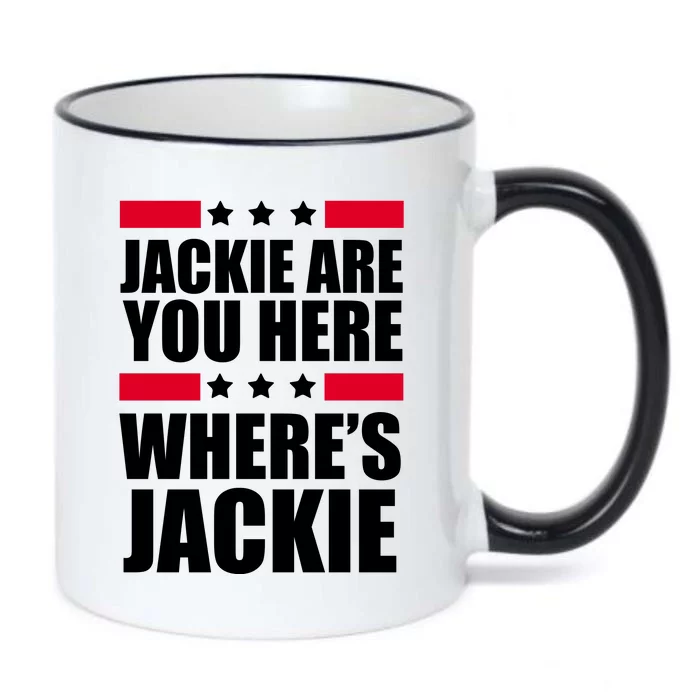 Jackie Are You Here Where's Jackie Black Color Changing Mug