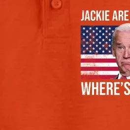 Jackie Are You Here Where's Jackie? Funny Biden Dry Zone Grid Performance Polo