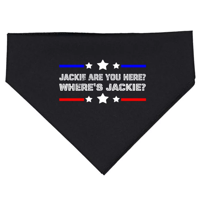 Jackie Are You Here Where's Jackie Funny Meme USA-Made Doggie Bandana