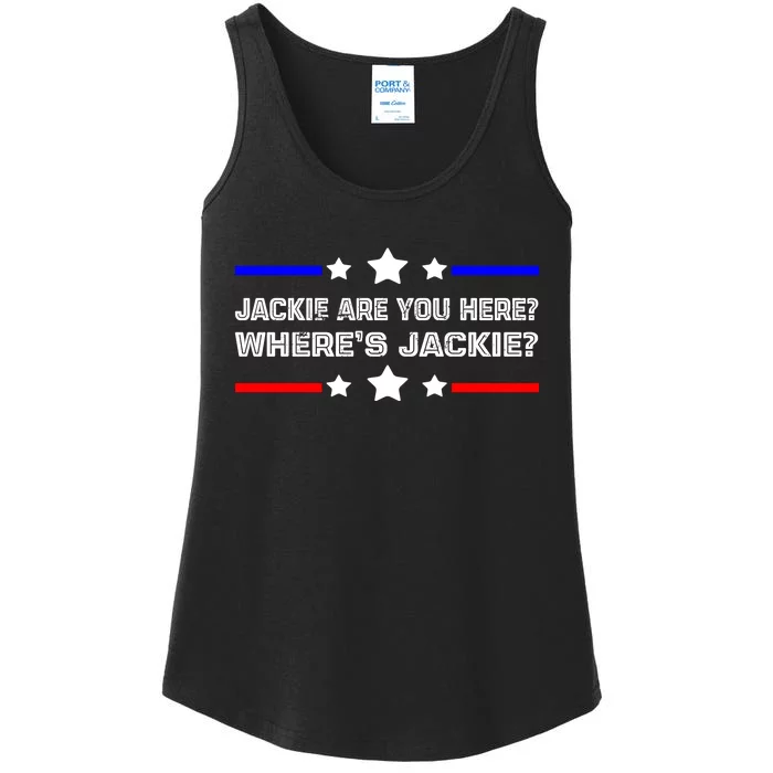 Jackie Are You Here Where's Jackie Funny Meme Ladies Essential Tank