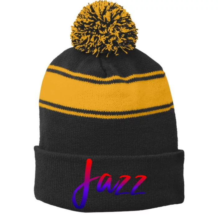 Jazz Stripe Pom Pom Beanie