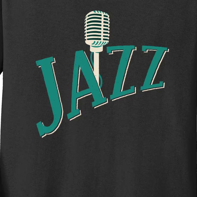 Jazz Microphone Kids Long Sleeve Shirt