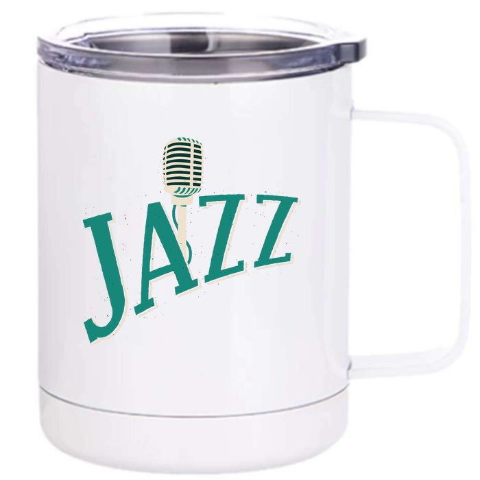 Jazz Microphone Front & Back 12oz Stainless Steel Tumbler Cup