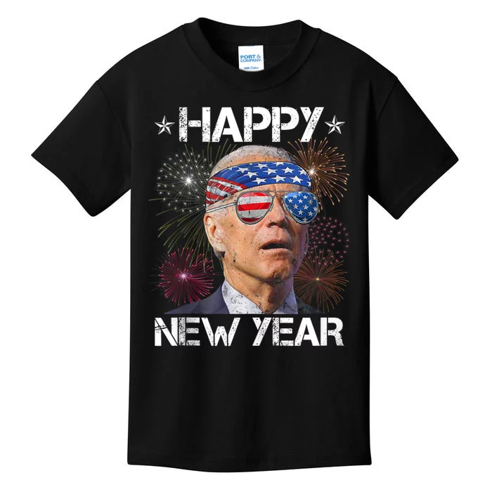 Joe Biden 4th Of July Happy New Year Fireworks Sunglasses Kids T-Shirt