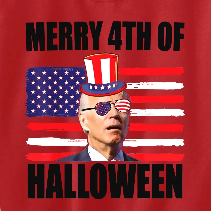 Joe Biden 4th Of July Merry 4th Of Halloween Kids Sweatshirt