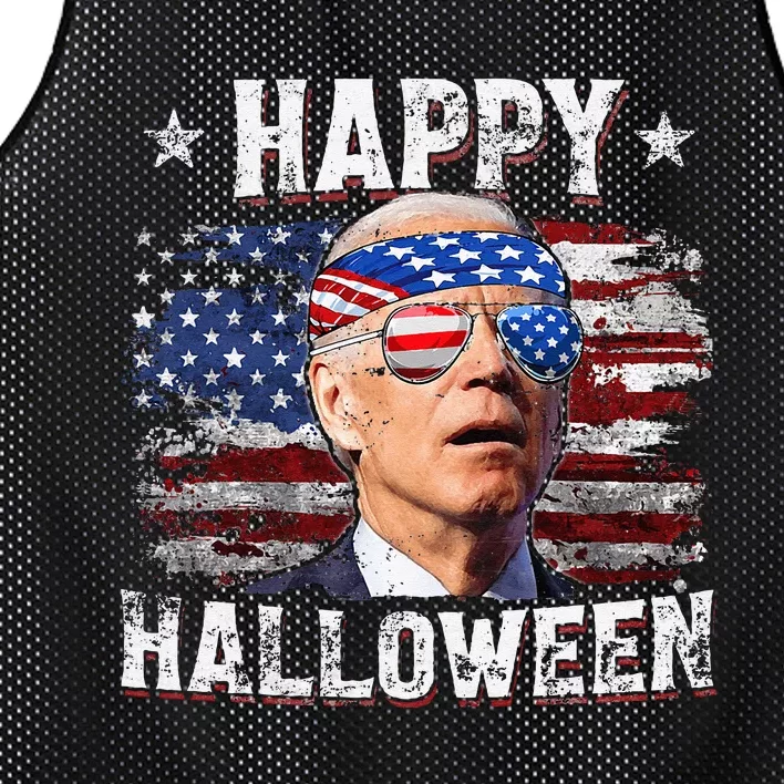 Joe Biden 4th Of July Happy Halloween US American Flag Mesh Reversible Basketball Jersey Tank