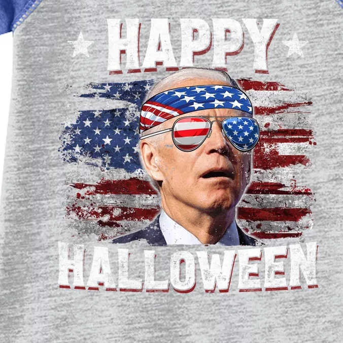 Joe Biden 4th Of July Happy Halloween USA American Flag Glasses Infant Baby Jersey Bodysuit