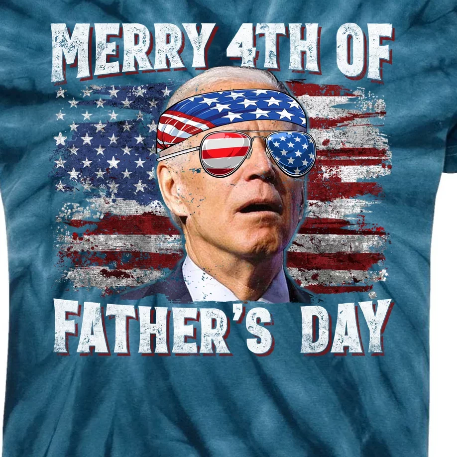 Joe Biden 4th Of July Shirts Merry 4th Of Fathers Day American US Flag Kids Tie-Dye T-Shirt