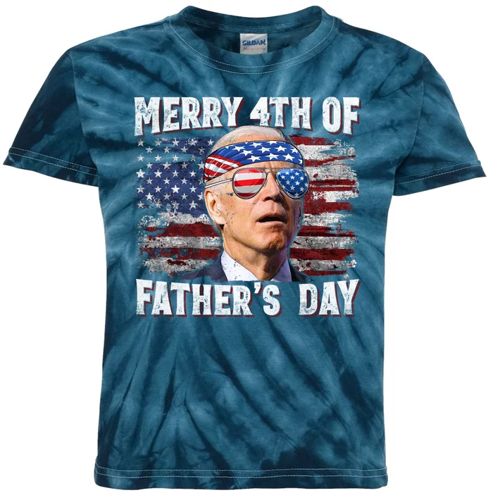 Joe Biden 4th Of July Shirts Merry 4th Of Fathers Day American US Flag Kids Tie-Dye T-Shirt