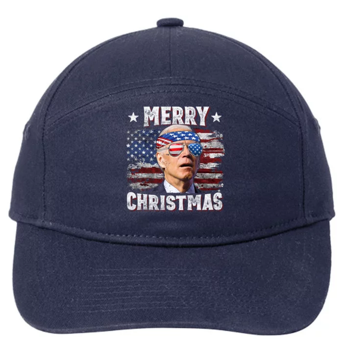 Joe Biden 4th Of July Shirts Merry Christmas American US Flag 7-Panel Snapback Hat