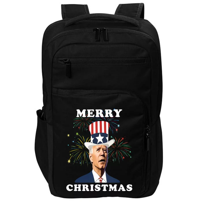 Joe Biden 4th Of July Merry Christmas Funny Joe Biden Impact Tech Backpack