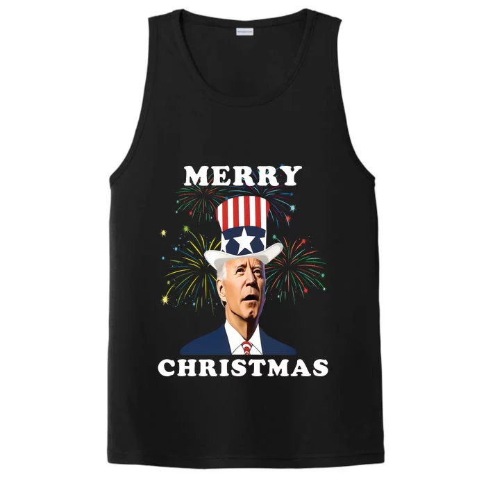 Joe Biden 4th Of July Merry Christmas Funny Joe Biden Performance Tank