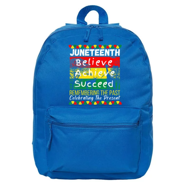 Juneteenth Believe Achieve Succeed Remembering The Past 16 in Basic Backpack