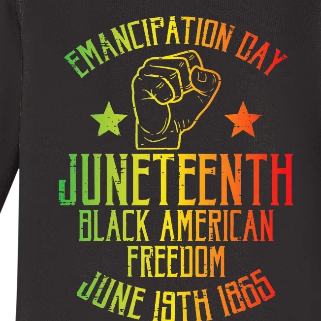 Juneteenth Black American Freedom June 19th Emancipation Day Baby Long Sleeve Bodysuit