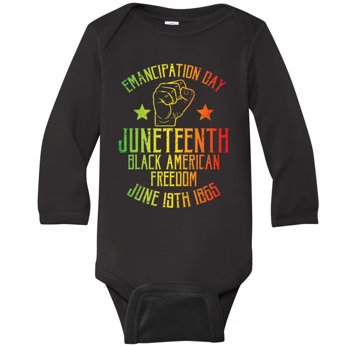 Juneteenth Black American Freedom June 19th Emancipation Day Baby Long Sleeve Bodysuit