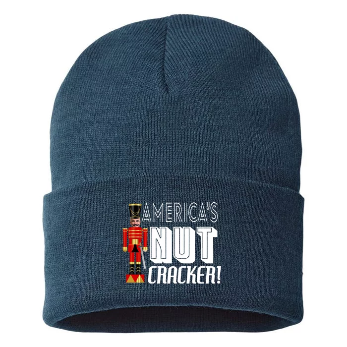 Joe Biden America's Nut Cracker Funny Sustainable Knit Beanie