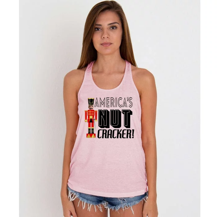 Joe Biden America's Nut Cracker Funny Women's Knotted Racerback Tank