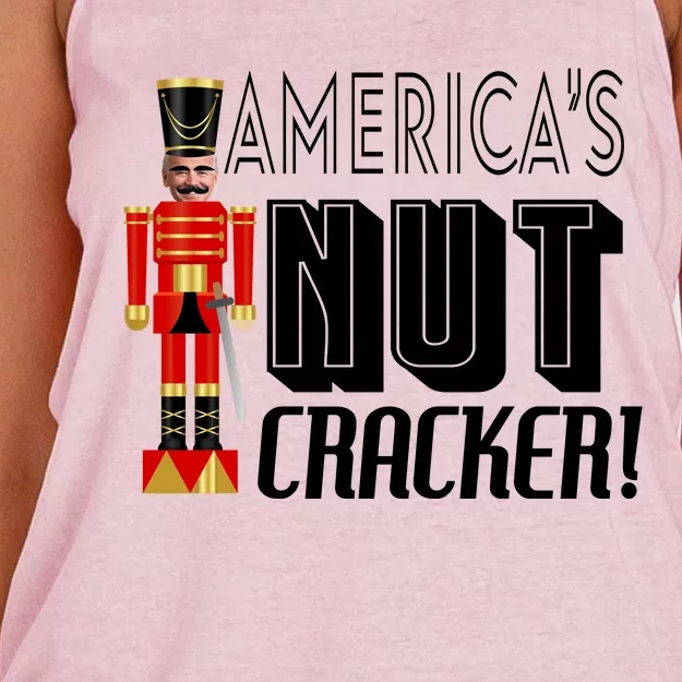 Joe Biden America's Nut Cracker Funny Women's Knotted Racerback Tank