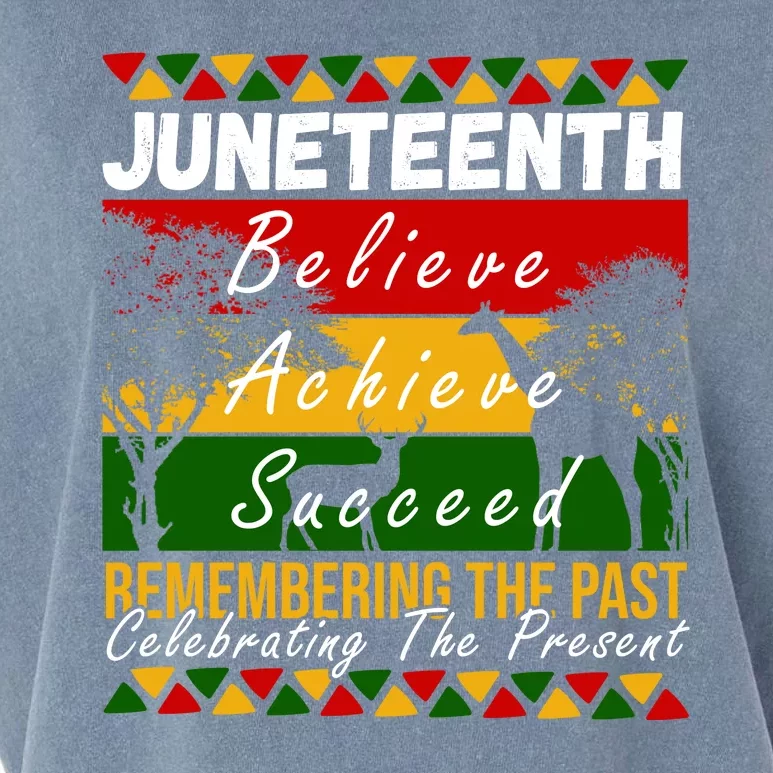 Juneteenth Believe Achieve Succeed Africa Garment-Dyed Women's Muscle Tee