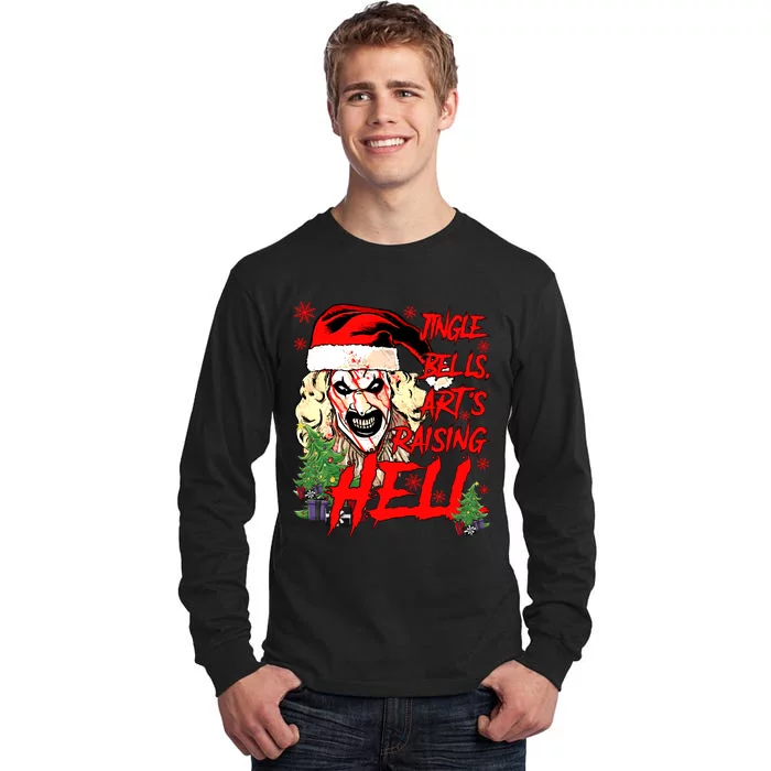 Jingle Bells Arts Raising Hell Art The Clown Christmas Horror Slasher Tall Long Sleeve T-Shirt