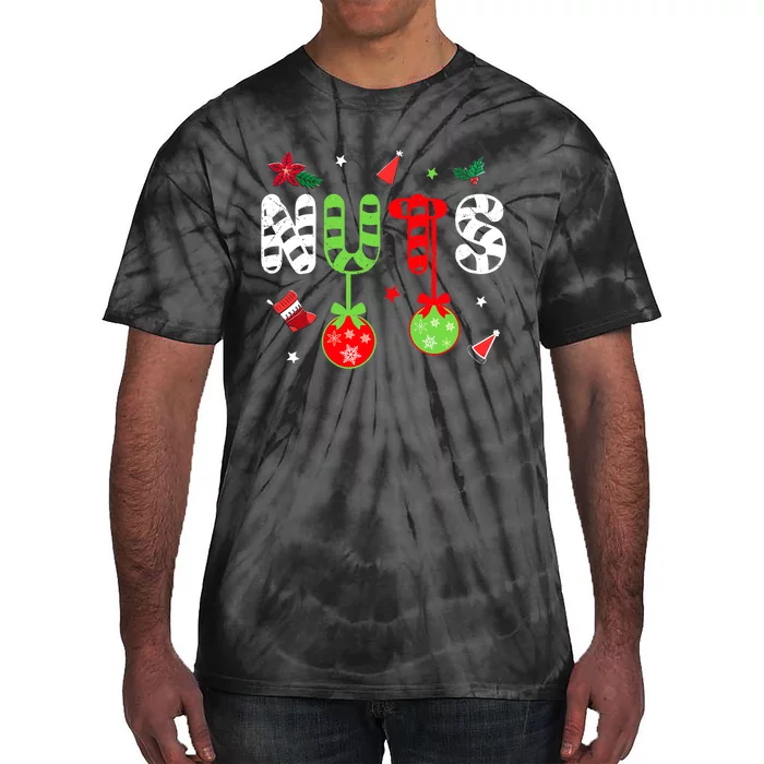 Jingle Balls and Tinsel Tits Fun Christmas Couple Chestnuts Tie-Dye T-Shirt