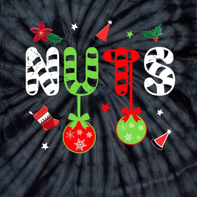 Jingle Balls and Tinsel Tits Fun Christmas Couple Chestnuts Tie-Dye T-Shirt