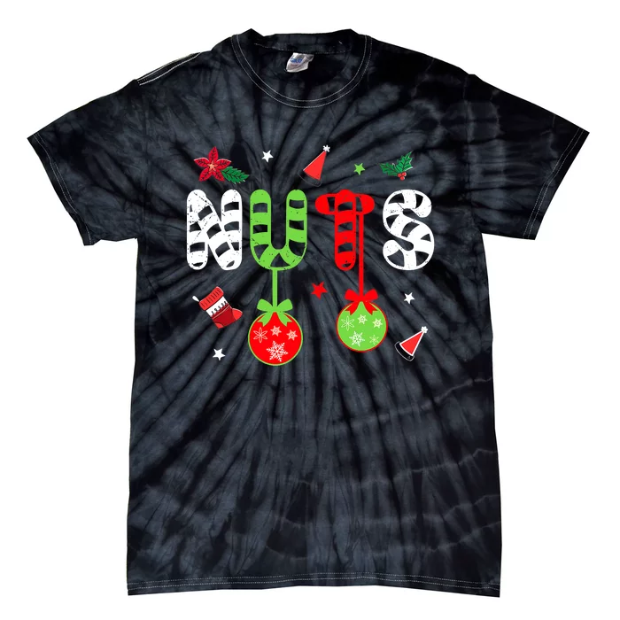 Jingle Balls and Tinsel Tits Fun Christmas Couple Chestnuts Tie-Dye T-Shirt