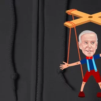 Joe Biden As A Puppet Funny Anti Biden Full Zip Hoodie