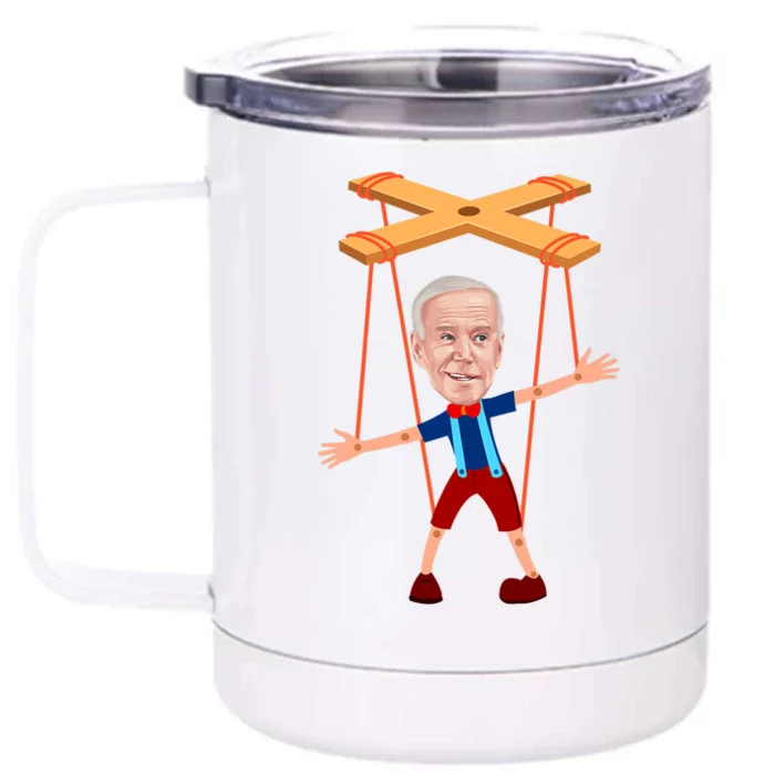 Joe Biden As A Puppet Funny Anti Biden Front & Back 12oz Stainless Steel Tumbler Cup