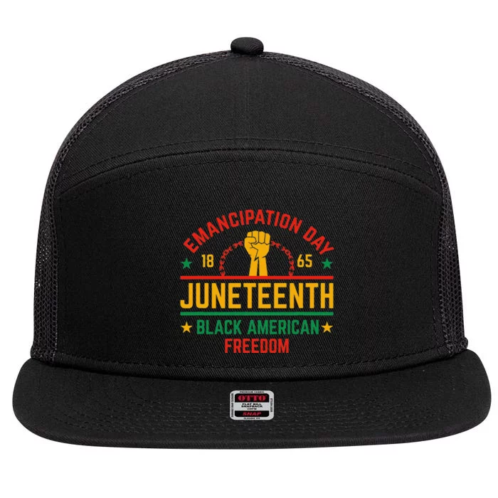 Juneteenth Black American Freedom African American History 7 Panel Mesh Trucker Snapback Hat