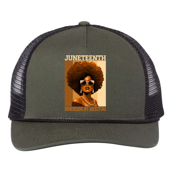 Juneteenth Black African Women Hair Remembering My Ancestors Retro Rope Trucker Hat Cap