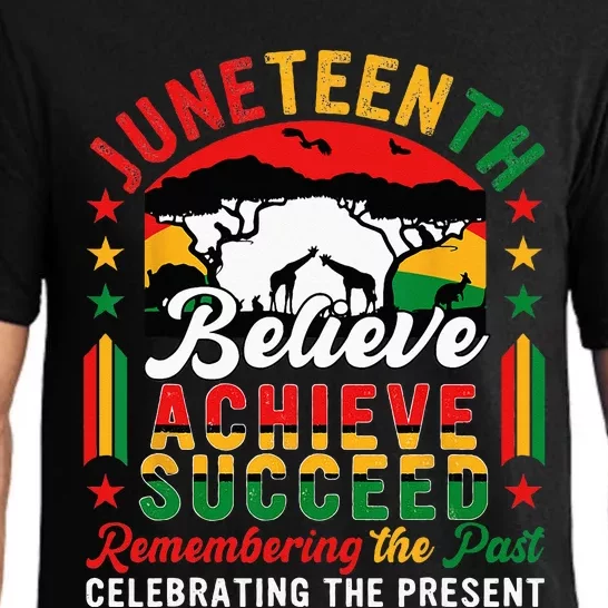 Juneteenth Believe Achieve Succeed Remembering Celebrating Pajama Set