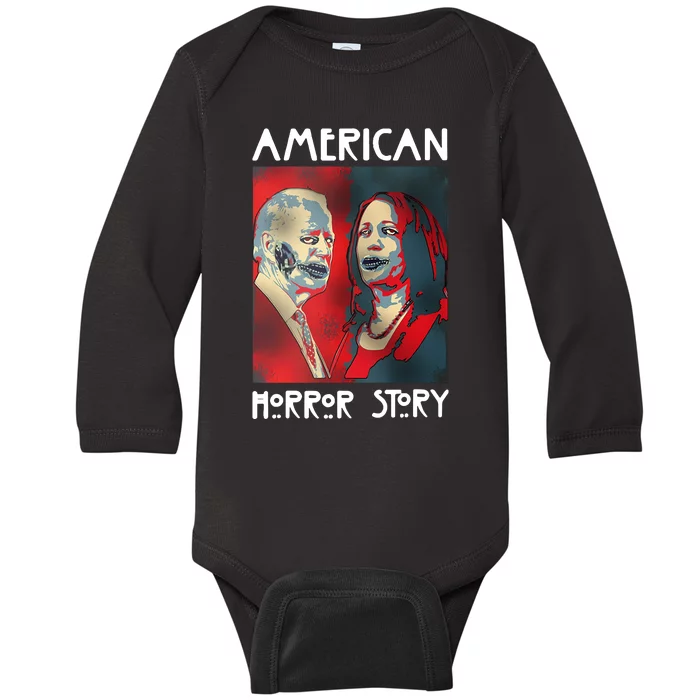 Joe Biden And Kamala Harris American Horror Story Halloween 2024 Baby Long Sleeve Bodysuit