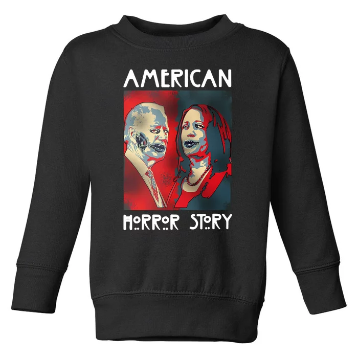 Joe Biden And Kamala Harris American Horror Story Halloween 2024 Toddler Sweatshirt