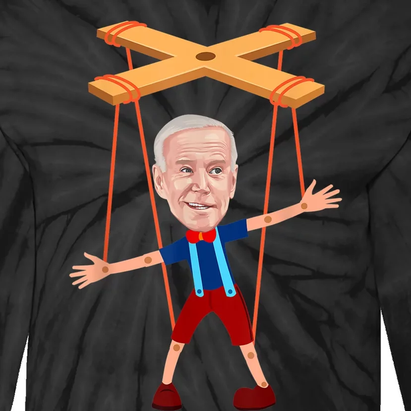 Joe Biden As A Puppet Tie-Dye Long Sleeve Shirt