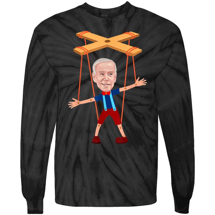 Joe Biden As A Puppet Tie-Dye Long Sleeve Shirt