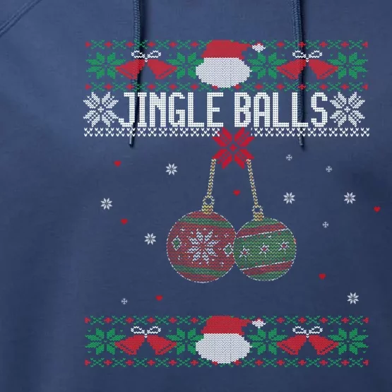 Jingle Balls And Tinsel Tits Couples Ugly Christmas Couple Gift Performance Fleece Hoodie