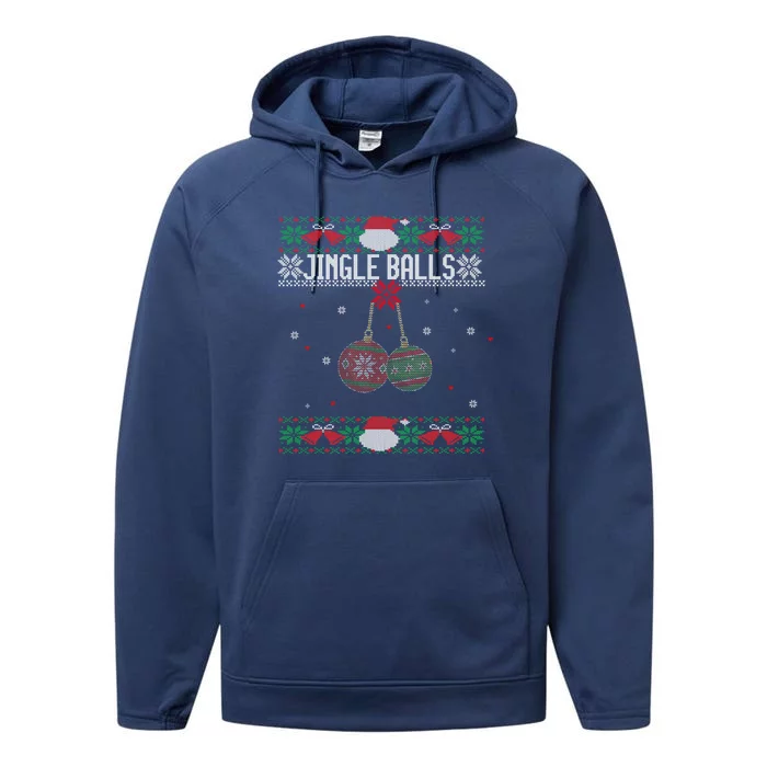 Jingle Balls And Tinsel Tits Couples Ugly Christmas Couple Gift Performance Fleece Hoodie