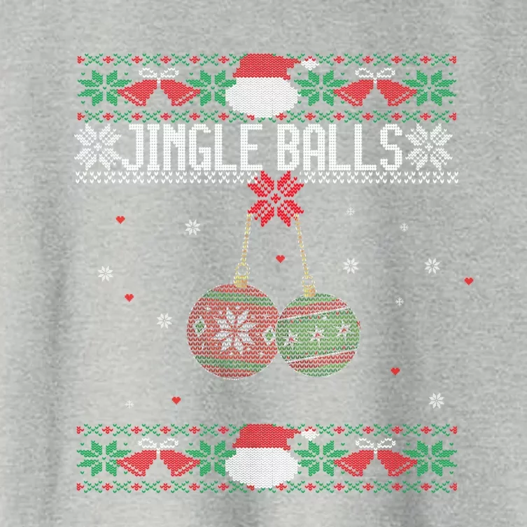 Jingle Balls And Tinsel Tits Couples Ugly Christmas Couple Gift Women's Crop Top Tee