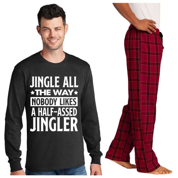 Jingle Bell All Way Half Assed Jingler Christmas Xmas Vibe Gift Long Sleeve Pajama Set