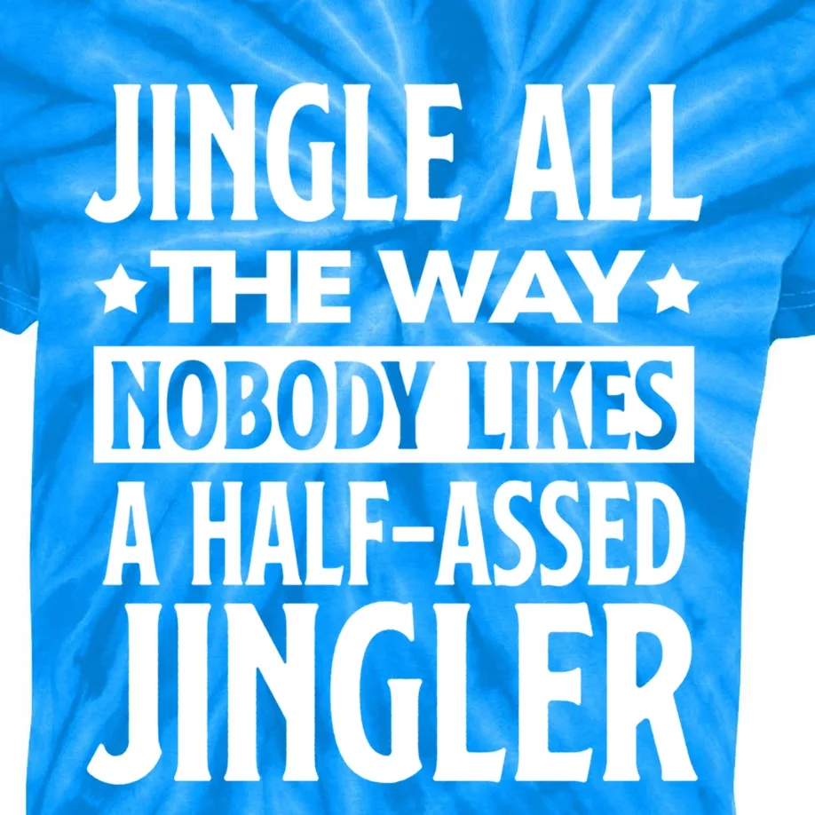 Jingle Bell All Way Half Assed Jingler Christmas Xmas Vibe Gift Kids Tie-Dye T-Shirt