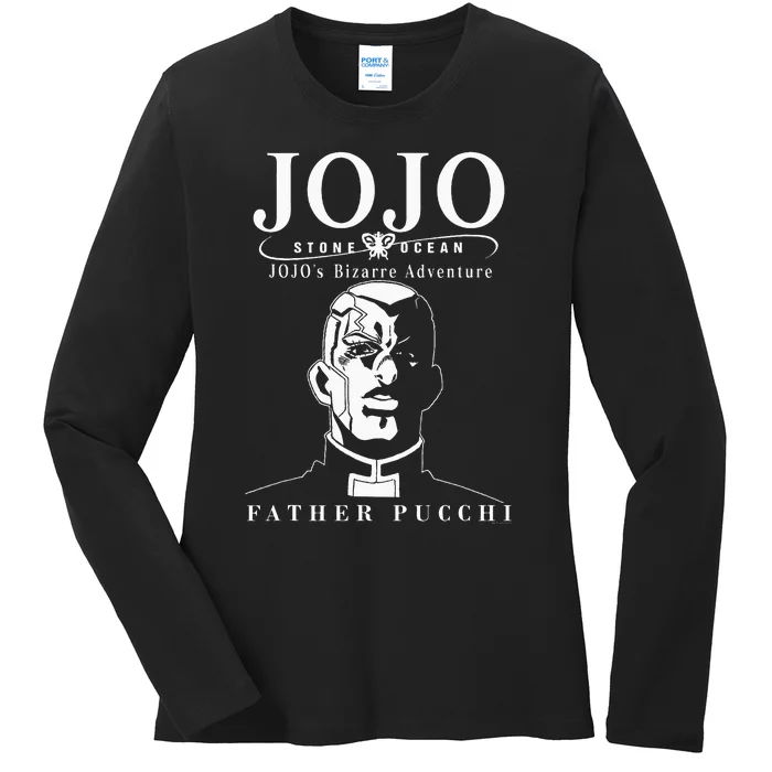 JoJos Bizarre Adventure Stone Ocean Father Enrico Pucchi Ladies Long Sleeve Shirt