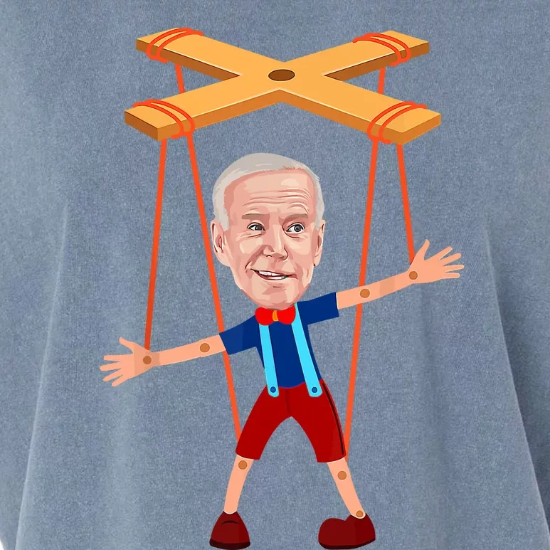 Joe Biden As A Puppet Garment-Dyed Women's Muscle Tee