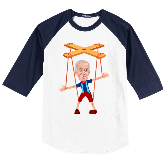 Joe Biden As A Puppet Baseball Sleeve Shirt