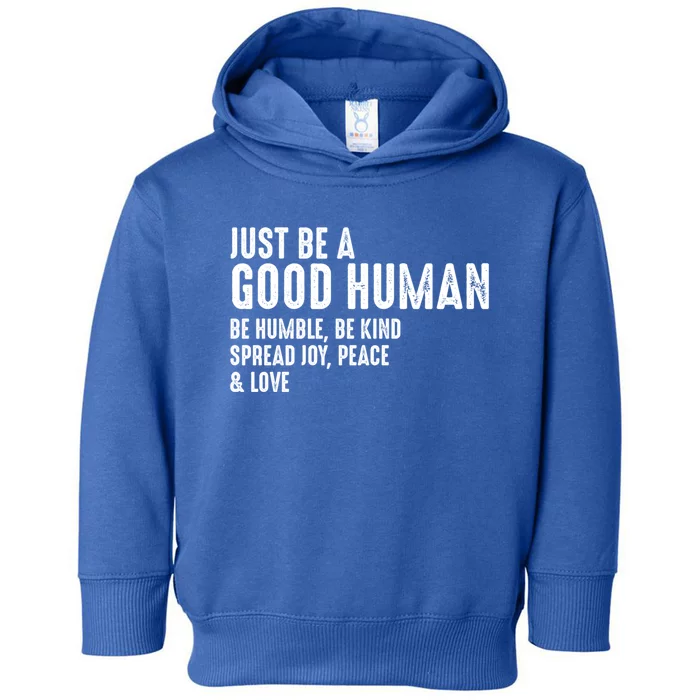 Just Be A Good Human Be Humble Be Kind Spread Joy Gift Toddler Hoodie