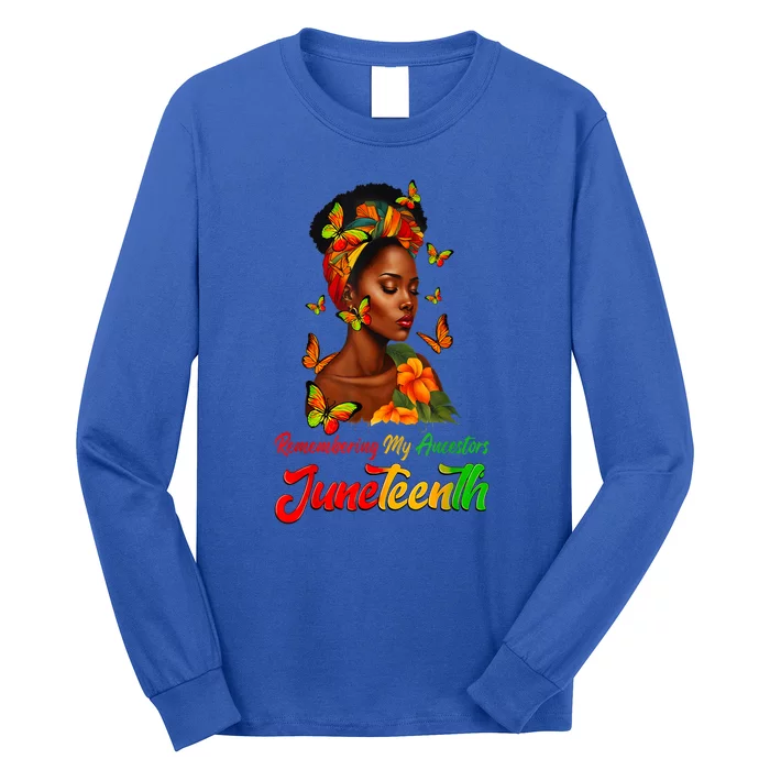 Juneteenth Black African Women Hair Remembering My Ancestors Gift Long Sleeve Shirt