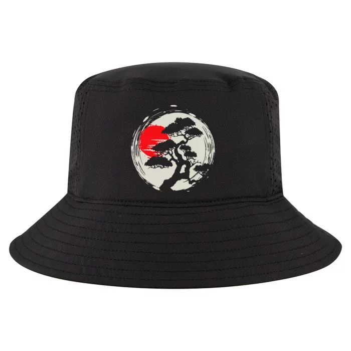 Japanese Bonsai Art Sunset Tree Lover Gardening Planting Cool Comfort Performance Bucket Hat