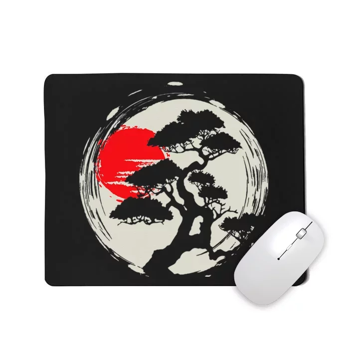 Japanese Bonsai Art Sunset Tree Lover Gardening Planting Mousepad