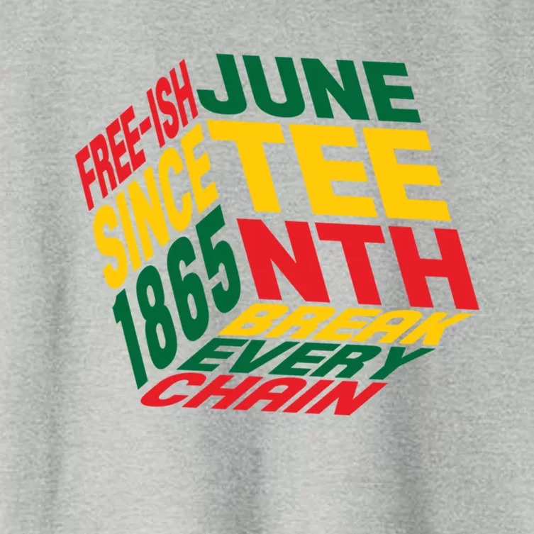 Juneteenth Box Block Freegiftish Since 1865 Break Every Chain Meaningful Gift Women's Crop Top Tee